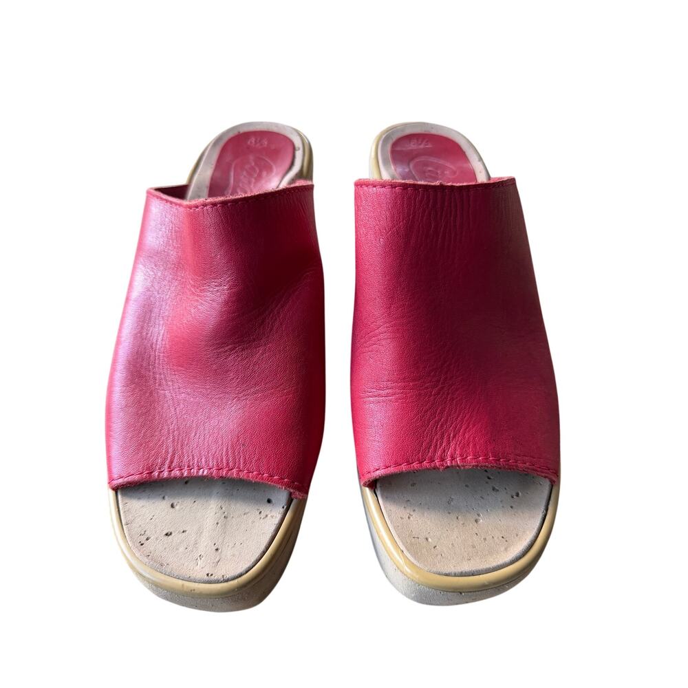 Candie's Vintage 90s Crimson Leather Platform Mule Women's 6.5